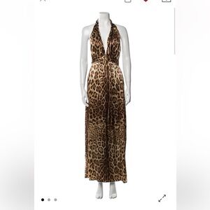 Reformation Halter Neck Animal Print Dress